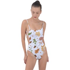 Autumn Love Tie Strap One Piece Swimsuit