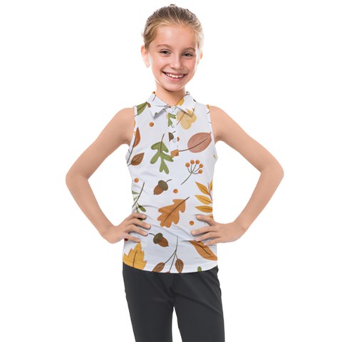 Autumn Love Kids  Sleeveless Polo Tee by designsbymallika