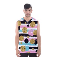 Stripes Pattern Men s Basketball Tank Top by designsbymallika