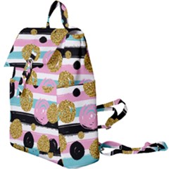 Stripes Pattern Buckle Everyday Backpack by designsbymallika