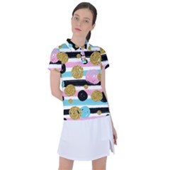 Stripes Pattern Women s Polo Tee