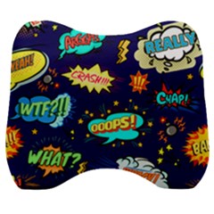 Bada Boom Pattern Velour Head Support Cushion by designsbymallika