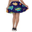 bada boom pattern Velvet Skater Skirt View2