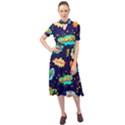 bada boom pattern Keyhole Neckline Chiffon Dress View1