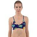 bada boom pattern Wrap Around Bikini Top View1