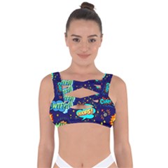 Bada Boom Pattern Bandaged Up Bikini Top