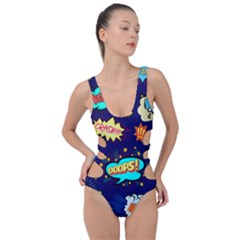 Bada Boom Pattern Side Cut Out Swimsuit by designsbymallika