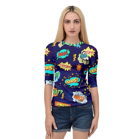 Bada Boom Pattern Quarter Sleeve Raglan Tee by designsbymallika