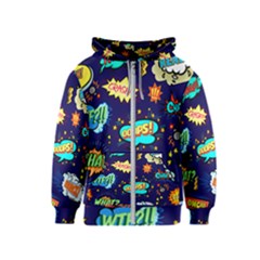 Bada Boom Pattern Kids  Zipper Hoodie by designsbymallika