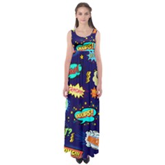 Bada Boom Pattern Empire Waist Maxi Dress by designsbymallika