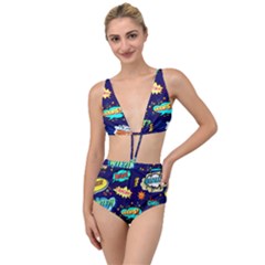 Bada Boom Pattern Tied Up Two Piece Swimsuit by designsbymallika