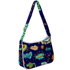 Bada Boom Pattern Zip Up Shoulder Bag