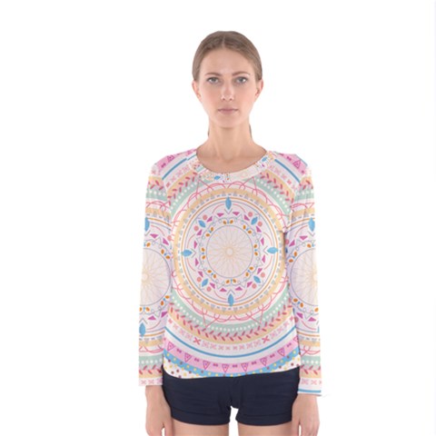 Mandala Pattern Women s Long Sleeve Tee by designsbymallika