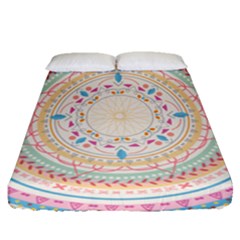 Mandala Pattern Fitted Sheet (queen Size) by designsbymallika