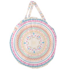 Mandala Pattern Giant Round Zipper Tote by designsbymallika