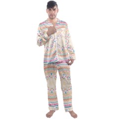 Mandala Pattern Men s Satin Pajamas Long Pants Set by designsbymallika