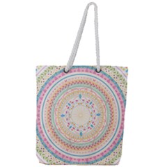 Mandala Pattern Full Print Rope Handle Tote (large) by designsbymallika