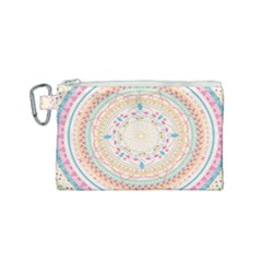 Mandala Pattern Canvas Cosmetic Bag (small) by designsbymallika