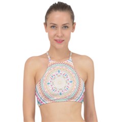 Mandala Pattern Racer Front Bikini Top