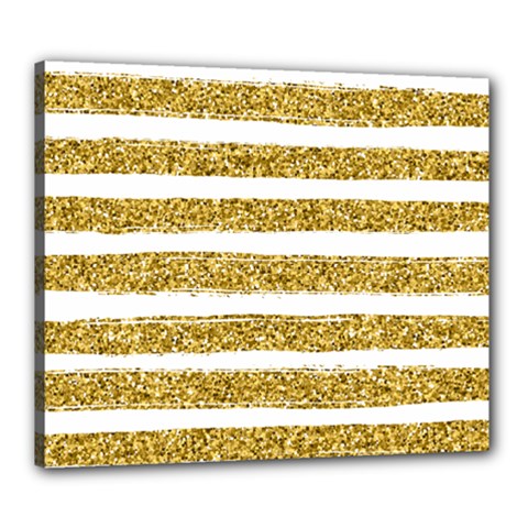 Golden Stripes Canvas 24  X 20  (stretched) by designsbymallika