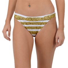 Golden Stripes Band Bikini Bottom by designsbymallika