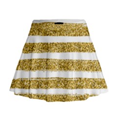 Golden Stripes Mini Flare Skirt by designsbymallika