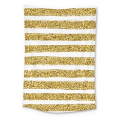 Golden Stripes Large Tapestry by designsbymallika