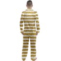 golden stripes Men s Satin Pajamas Long Pants Set View2