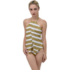 Golden Stripes Go With The Flow One Piece Swimsuit