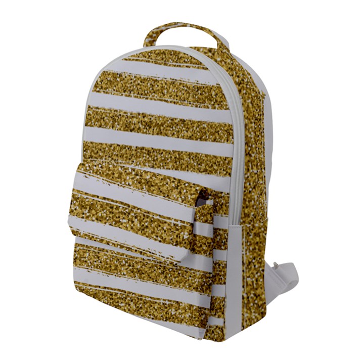 golden stripes Flap Pocket Backpack (Large)