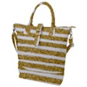 golden stripes Buckle Top Tote Bag View1