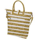 golden stripes Buckle Top Tote Bag View2