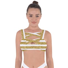 Golden Stripes Bandaged Up Bikini Top by designsbymallika