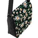 white floral pattern Flap Closure Messenger Bag (L) View2