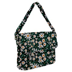 White Floral Pattern Buckle Messenger Bag by designsbymallika