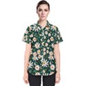 white floral pattern Women s Short Sleeve Shirt View1