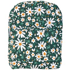 White Floral Pattern Full Print Backpack by designsbymallika