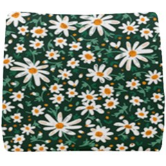 White Floral Pattern Seat Cushion by designsbymallika