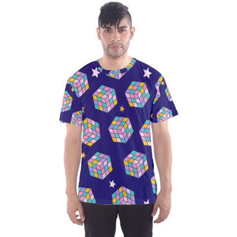 Cube Pattern Men s Sports Mesh Tee by designsbymallika