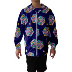 Cube Pattern Kids  Hooded Windbreaker by designsbymallika