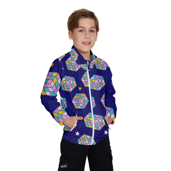 cube pattern Kids  Windbreaker