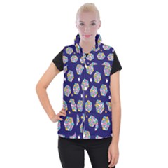 Cube Pattern Women s Button Up Vest by designsbymallika