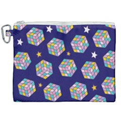 Cube Pattern Canvas Cosmetic Bag (xxl) by designsbymallika