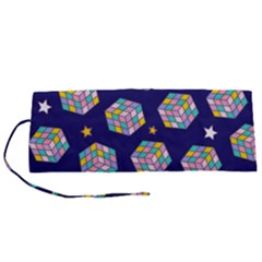 Cube Pattern Roll Up Canvas Pencil Holder (s)