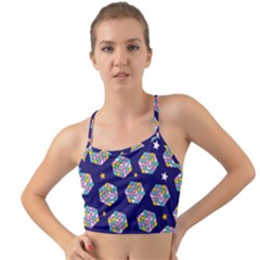 Cube Pattern Mini Tank Bikini Top