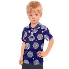 Cube Pattern Kids  Polo Tee