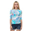 blue marble print Quarter Sleeve Raglan Tee View1