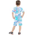 blue marble print Kids  Tee and Shorts Set View2