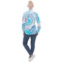 blue marble print Women s Long Sleeve Pocket Shirt View2