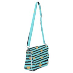 Stripes Heart Pattern Shoulder Bag With Back Zipper by designsbymallika